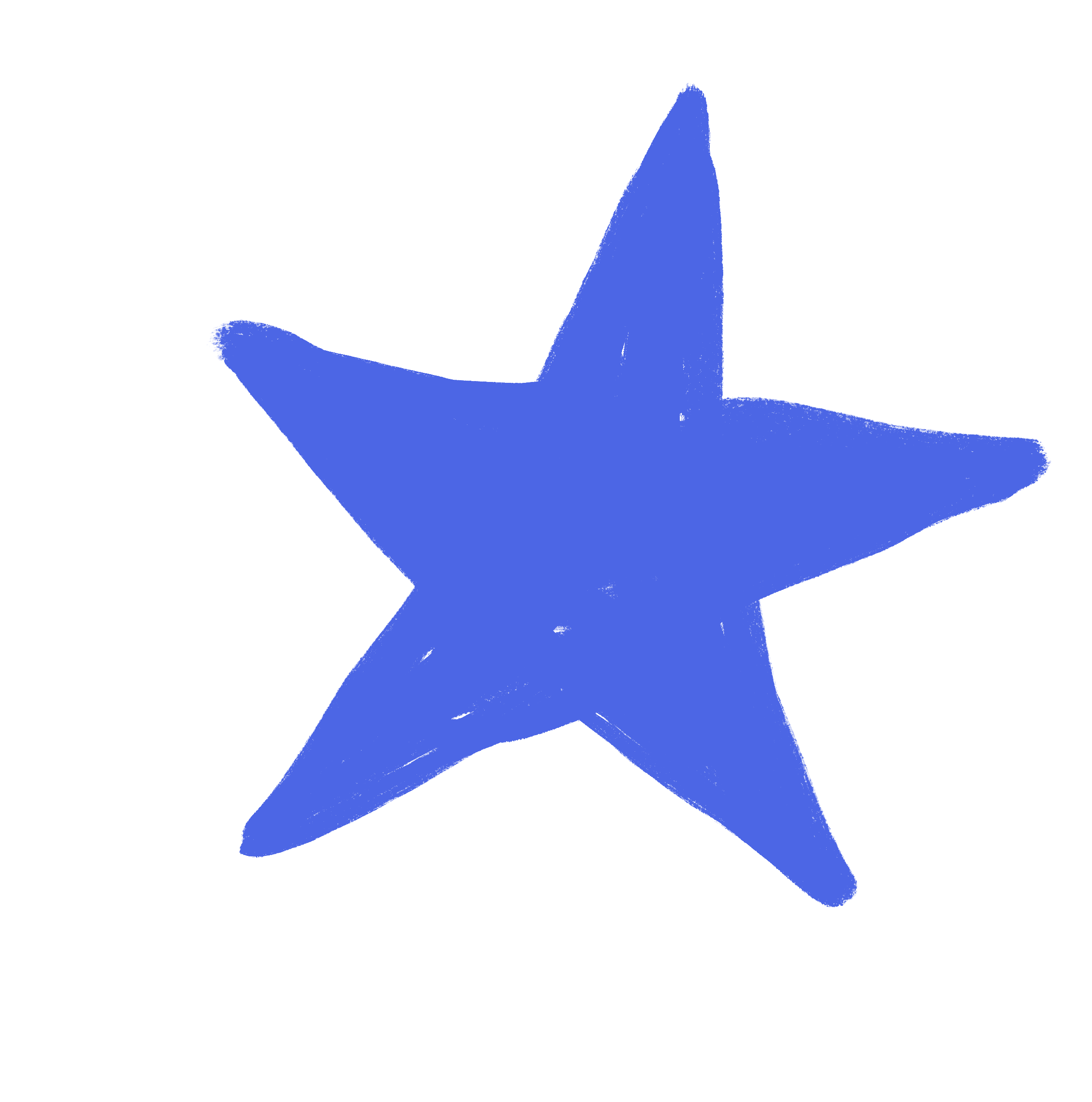 a hand-drawn blue star that spins slowly and continuously